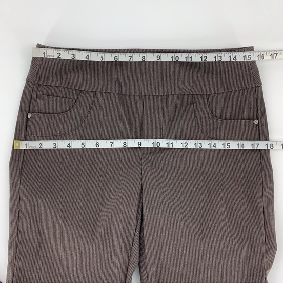 Point Zero Nicole Benisti Brown Pinstriped Slim Fit Straight Leg Pants, 11 - Picture 9 of 13